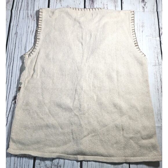 Vintage Jantzen Sweater Vest Women's M Embroidered With Wooden Buttons & Beading - Picture 10 of 12